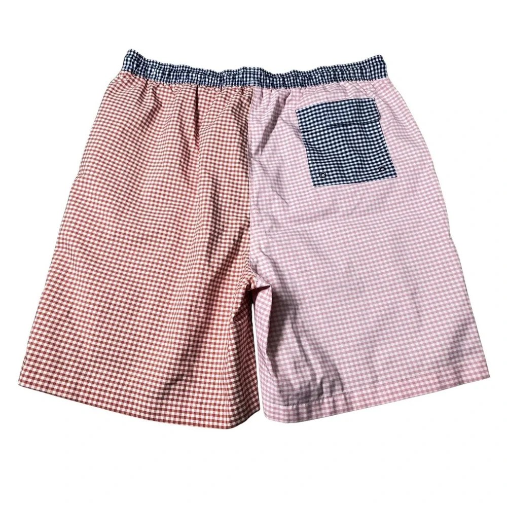 Brooks Brothers‎ Swim Trunks Board Shorts 1XL T Gingham Drawstring Pockets READ
